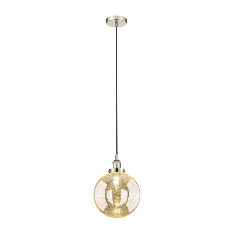 Innovations Beacon 10in 1-Light Mini Pendant | Industrial Polished Nickel and Mercury Seeded Glass | Kitchen Island & Dining | Model 616-1PH-PN-G208-10