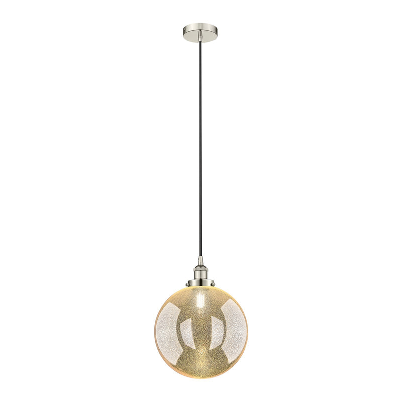 Innovations Beacon 12in 1-Light Mini Pendant | Industrial Polished Nickel and Mercury Seeded Glass | Kitchen Island & Dining | Model 616-1PH-PN-G208-12