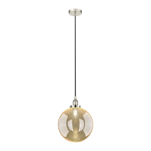 Innovations Beacon 12in 1-Light Mini Pendant | Industrial Polished Nickel and Mercury Seeded Glass | Kitchen Island & Dining | Model 616-1PH-PN-G208-12