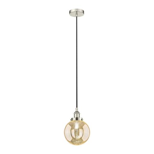 Innovations Beacon 8in 1-Light Mini Pendant | Industrial Polished Nickel and Mercury Seeded Glass | Kitchen Island & Dining Room | Model 616-1PH-PN-G208-8