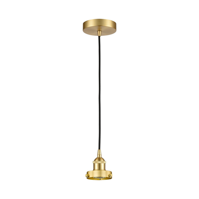 Innovations Lighting Edison 4.75in 1-Light Mini Pendant | Industrial Satin Gold Steel and Cast Brass | Kitchen Island & Dining Room | Model 616-1PH-SG