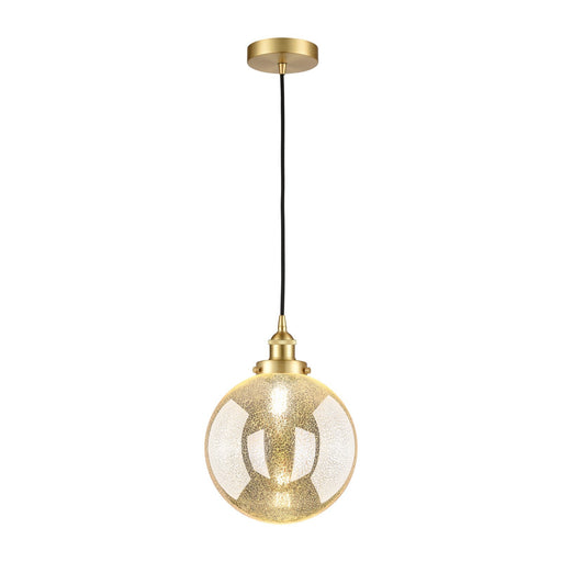 Innovations Beacon 10in 1-Light Mini Pendant | Industrial Satin Gold Steel and Mercury Seeded Glass | Kitchen Island & Dining | Model 616-1PH-SG-G208-10
