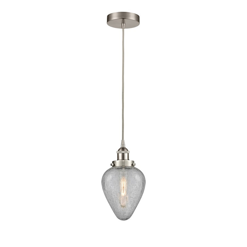Innovations Geneseo 1Lt 6" Cord Mini Pendant, SN/Clear