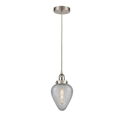 Innovations Geneseo 1Lt 6" Cord Mini Pendant, SN/Clear