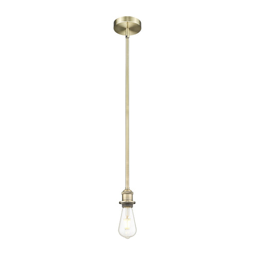 Innovations Lighting Edison 2in 1-Light Mini Pendant | Industrial Antique Brass Steel Bare Bulb | Kitchen Island & Dining Room | Model 616-1S-AB
