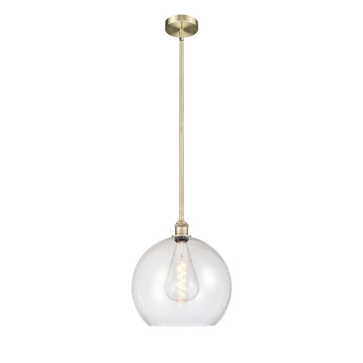 Innovations Athens 14in 1-Light Pendant | Industrial Antique Brass Steel and Seedy Glass | Kitchen Island & Dining Room | 13.75 | Model 616-1S-AB-G124-14