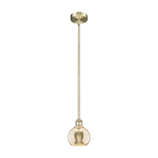 Innovations Athens 6in 1-Light Mini Pendant | Industrial Antique Brass Steel and Mercury Glass | Kitchen Island & Dining Room | Model 616-1S-AB-G128-6