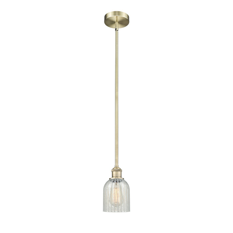Innovations Caledonia 5in 1-Light Mini Pendant | Industrial Antique Brass Steel and Mouchette Glass | Kitchen Island & Dining Room | Model 616-1S-AB-G2511