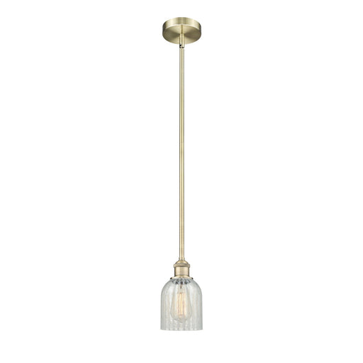 Innovations Caledonia 5in 1-Light Mini Pendant | Industrial Antique Brass Steel and Mouchette Glass | Kitchen Island & Dining Room | Model 616-1S-AB-G2511