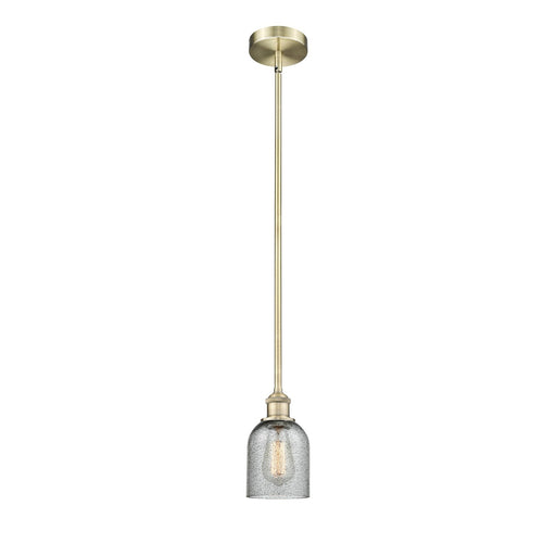 Innovations Caledonia 5in 1-Light Mini Pendant | Industrial Antique Brass Steel and Charcoal Glass | Kitchen Island & Dining Room | Model 616-1S-AB-G257