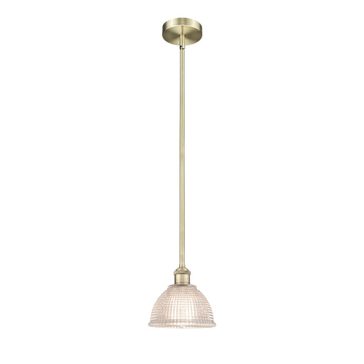 Innovations Lighting Arietta 8in 1-Light Mini Pendant | Industrial Antique Brass Steel and Clear Glass | Kitchen Island & Breakfast | Model 616-1S-AB-G422
