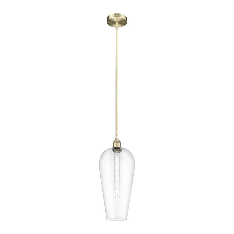 Innovations Chelsea 8in 1-Light Mini Pendant | Industrial Antique Brass and Clear Glass | Kitchen Island & Dining Room | 8 x 8 | Model 616-1S-AB-G456-8CL