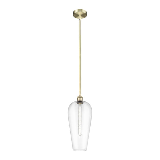 Innovations Chelsea 8in 1-Light Mini Pendant | Industrial Antique Brass and Clear Glass | Kitchen Island & Dining Room | 8 x 8 | Model 616-1S-AB-G456-8CL