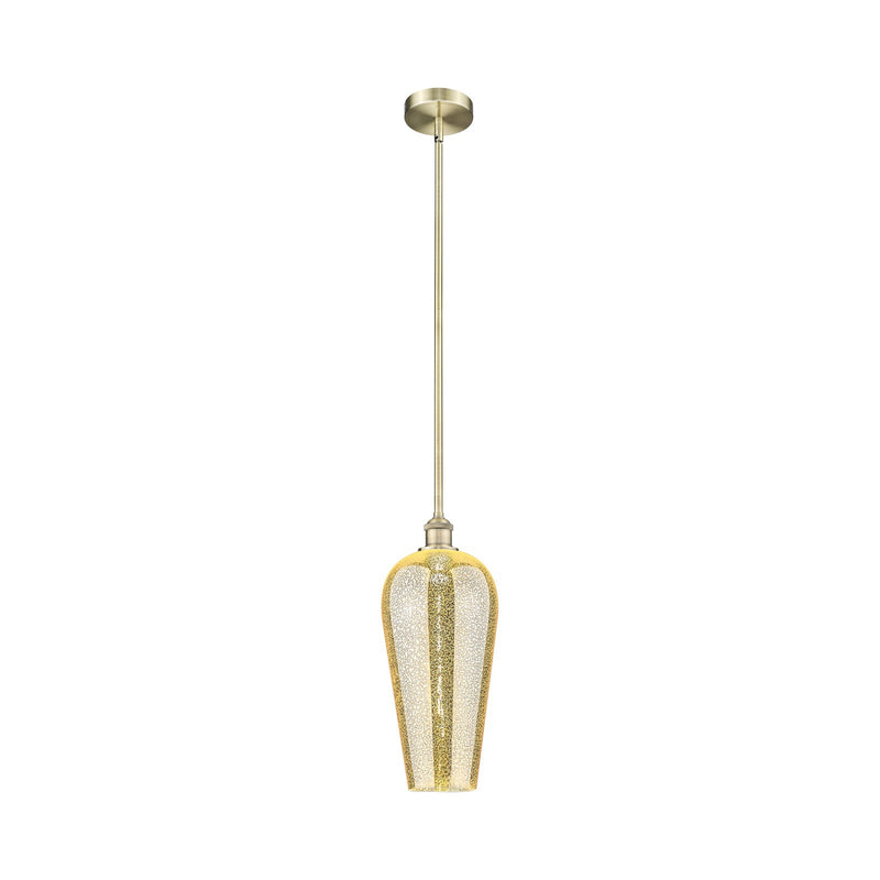 Innovations Chelsea 8in 1-Light Mini Pendant | Industrial Antique Brass Steel and Mercury Glass | Kitchen Island & Dining Room | Model 616-1S-AB-G456-8ME
