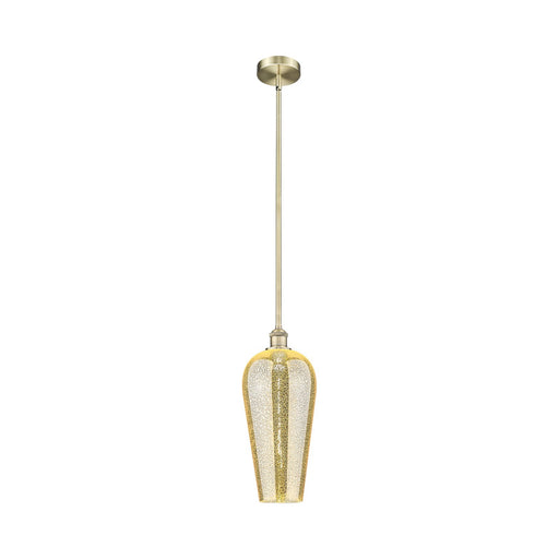 Innovations Chelsea 8in 1-Light Mini Pendant | Industrial Antique Brass Steel and Mercury Glass | Kitchen Island & Dining Room | Model 616-1S-AB-G456-8ME