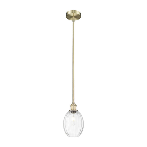Innovations Preston Bulb 6.25in 1-Light Mini Pendant | Industrial Antique Brass and Clear Glass | Kitchen Island & Dining Room | Model 616-1S-AB-G459-6CL