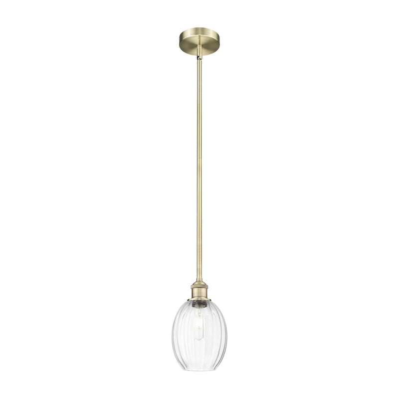 Innovations Preston Bulb 6.25in 1-Light Mini Pendant | Industrial Antique Brass and Clear Glass | Kitchen Island & Dining Room | Model 616-1S-AB-G459-6CL