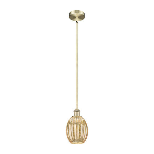Innovations Preston Bulb 6in 1-Light Mini Pendant | Industrial Antique Brass Steel and Mercury Glass | Kitchen Island & Dining | Model 616-1S-AB-G459-6ME