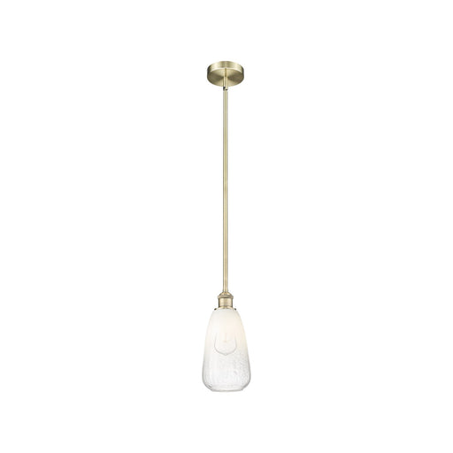 Innovations Brookhaven Almond 6in 1-Light Mini Pendant | Industrial Antique Brass Steel and Opal Glass | Kitchen Island & | Model 616-1S-AB-G480-6OP