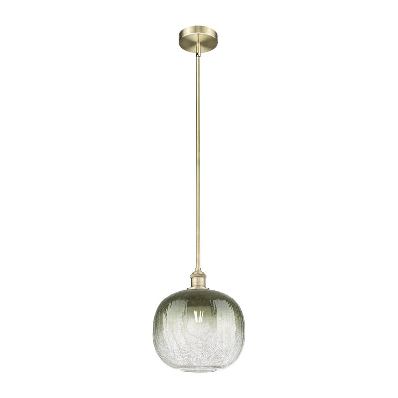 Innovations Brookhaven Sphere 10.5in 1-Light Mini Pendant | Industrial Antique Brass and Slate Glass | Kitchen Island & Dining | Model 616-1S-AB-G481-10SL