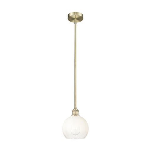 Innovations Brookhaven Globe 8in 1-Light Mini Pendant | Industrial Antique Brass Steel and Opal Glass | Kitchen Island | 7.88 x | Model 616-1S-AB-G483-8OP