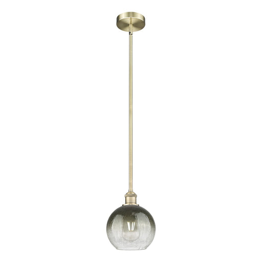 Innovations Brookhaven Globe 8in 1-Light Mini Pendant | Industrial Antique Brass Steel and Slate Glass | Kitchen Island & | Model 616-1S-AB-G483-8SL