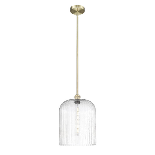 Innovations Bridal Veil 5in 1-Light Mini Pendant | Art Nouveau Antique Brass Steel and Seedy Ribbed Glass | Kitchen Island & | Model 616-1S-AB-G559-12SDY