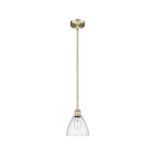 Innovations Bristol 8in 1-Light Mini Pendant | Industrial Antique Brass Steel and Seedy Glass | Kitchen Island & Dining Room | Model 616-1S-AB-GBD-754
