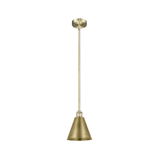 Innovations Berkshire Metal 8in 1-Light Mini Pendant | Industrial Farmhouse Antique Brass Steel and Cast Brass | Kitchen Island | Model 616-1S-AB-MBC-8-AB