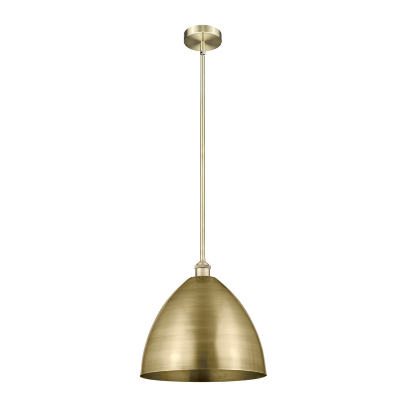 Innovations Bristol 16in 1-Light Mini Pendant | Industrial Antique Brass Steel and Cast Brass Metal Shade | Kitchen Island & | Model 616-1S-AB-MBD-16-AB
