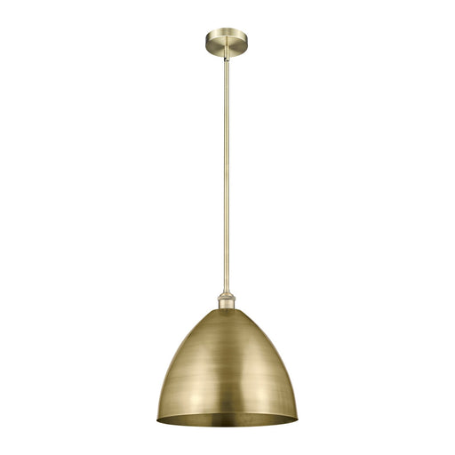 Innovations Bristol 16in 1-Light Mini Pendant | Industrial Antique Brass Steel and Cast Brass Metal Shade | Kitchen Island & | Model 616-1S-AB-MBD-16-AB