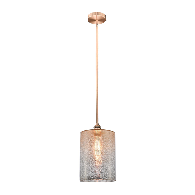 Innovations Cobbleskill 9in 1-Light Mini Pendant | Industrial Art Nouveau Antique Copper Steel and Mercury Glass | Kitchen Island | Model 616-1S-AC-G116-L