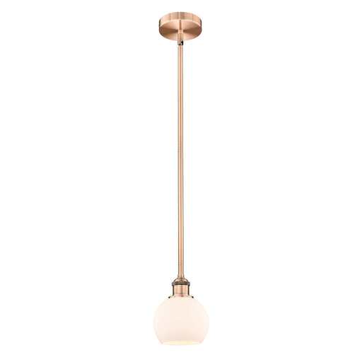 Innovations Athens 6in 1-Light Mini Pendant | Industrial Antique Copper Steel and Matte White Glass | Kitchen Island & Dining | Model 616-1S-AC-G121-6
