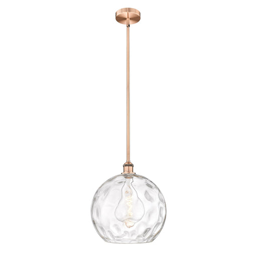 Innovations Athens Water Glass 13in 1-Light Pendant | Industrial Antique Copper Steel and Clear Glass | Kitchen Island & Dining | Model 616-1S-AC-G1215-14