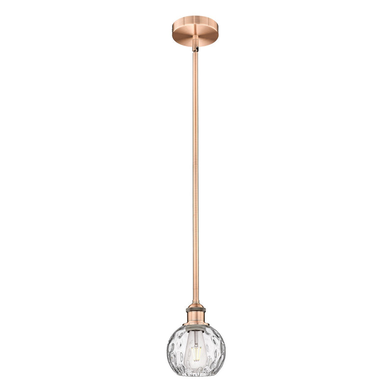 Innovations Athens Water Glass 6in 1-Light Mini Pendant | Industrial Antique Copper Steel and Clear Glass | Kitchen Island & | Model 616-1S-AC-G1215-6