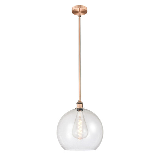 Innovations Athens 14in 1-Light Pendant | Industrial Antique Copper Steel and Seedy Glass | Kitchen Island & Dining Room | Model 616-1S-AC-G124-14-LED