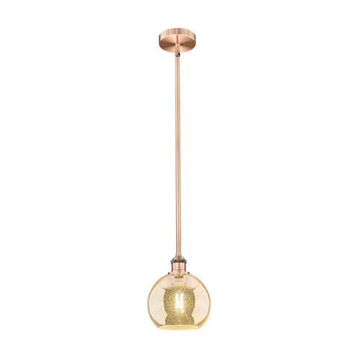 Innovations Athens 8in 1-Light Mini Pendant | Industrial Antique Copper Steel and Mercury Glass | Kitchen Island & Dining Room | Model 616-1S-AC-G128-8