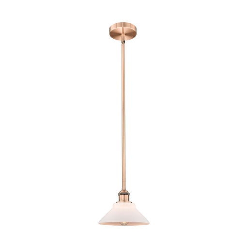 Innovations Orwell 8.38in 1-Light Mini Pendant | Industrial Antique Copper Steel and Matte White Glass | Kitchen Island | 8.38 | Model 616-1S-AC-G131-LED