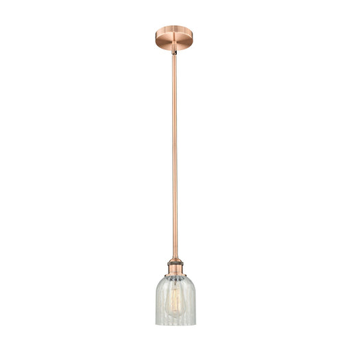 Innovations Caledonia 5in 1-Light Mini Pendant | Industrial Antique Copper Steel and Mouchette Glass | Kitchen Island & Dining | Model 616-1S-AC-G2511