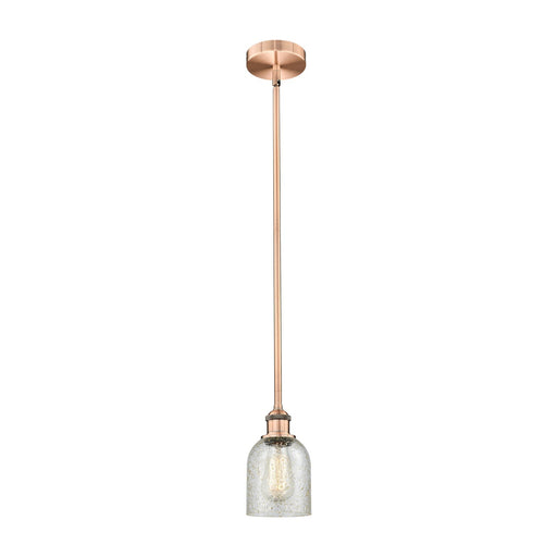 Innovations Caledonia 5in 1-Light Mini Pendant | Industrial Antique Copper Steel and Mica Glass | Kitchen Island & Dining Room | Model 616-1S-AC-G259-LED