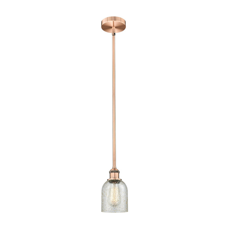 Innovations Caledonia 5in 1-Light Mini Pendant | Industrial Antique Copper Steel and Mica Glass | Kitchen Island & Dining Room | Model 616-1S-AC-G259-LED
