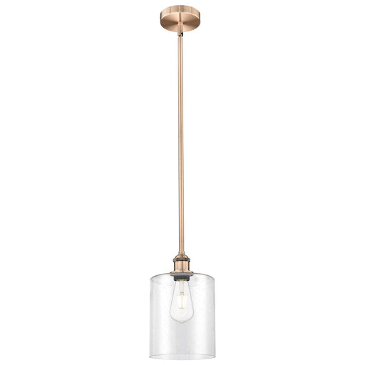 Innovations Paladin 7in 1-Light Mini Pendant | Farmhouse Antique Copper Steel and Seedy Glass | Kitchen Island & Dining Room | Model 616-1S-AC-G4424-7