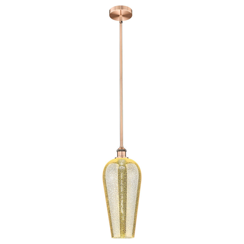 Innovations Chelsea 8in 1-Light Mini Pendant | Industrial Antique Copper Steel and Mercury Glass | Kitchen Island & Dining Room | Model 616-1S-AC-G456-8ME