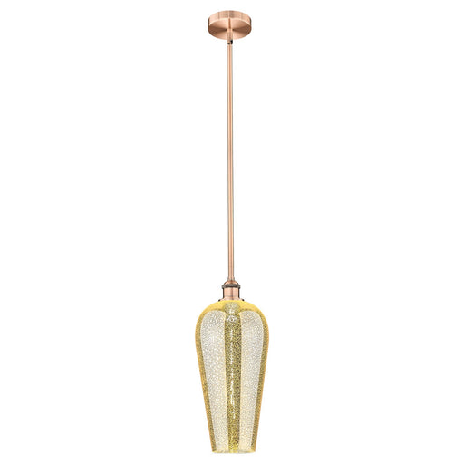 Innovations Chelsea 8in 1-Light Mini Pendant | Industrial Antique Copper Steel and Mercury Glass | Kitchen Island & Dining Room | Model 616-1S-AC-G456-8ME