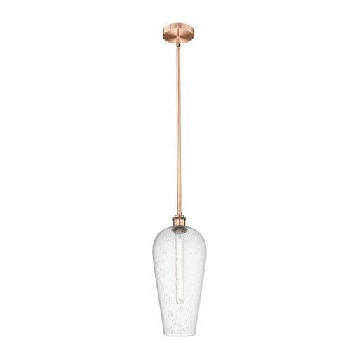 Innovations Chelsea 8in 1-Light Mini Pendant | Industrial Antique Copper Steel and Seedy Glass | Kitchen Island & Dining Room | Model 616-1S-AC-G456-8SDY