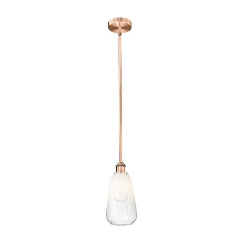 Innovations Brookhaven Almond 6in 1-Light Mini Pendant | Industrial Antique Copper Steel and Opal Glass | Kitchen Island & | Model 616-1S-AC-G480-6OP