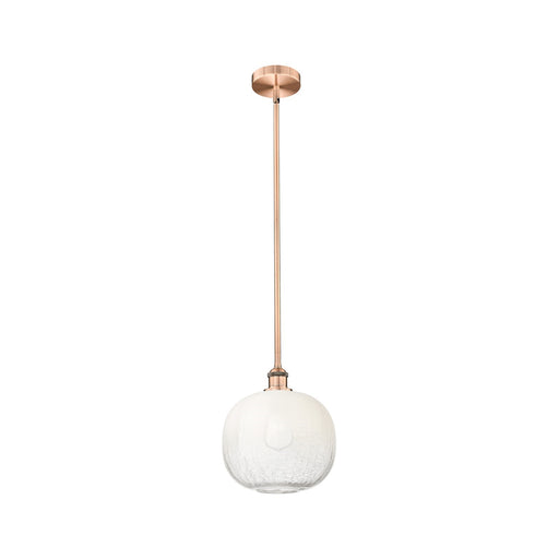 Innovations Brookhaven Sphere 10.5in 1-Light Mini Pendant | Industrial Antique Copper Steel and Opal Glass | Kitchen Island & | Model 616-1S-AC-G481-10OP