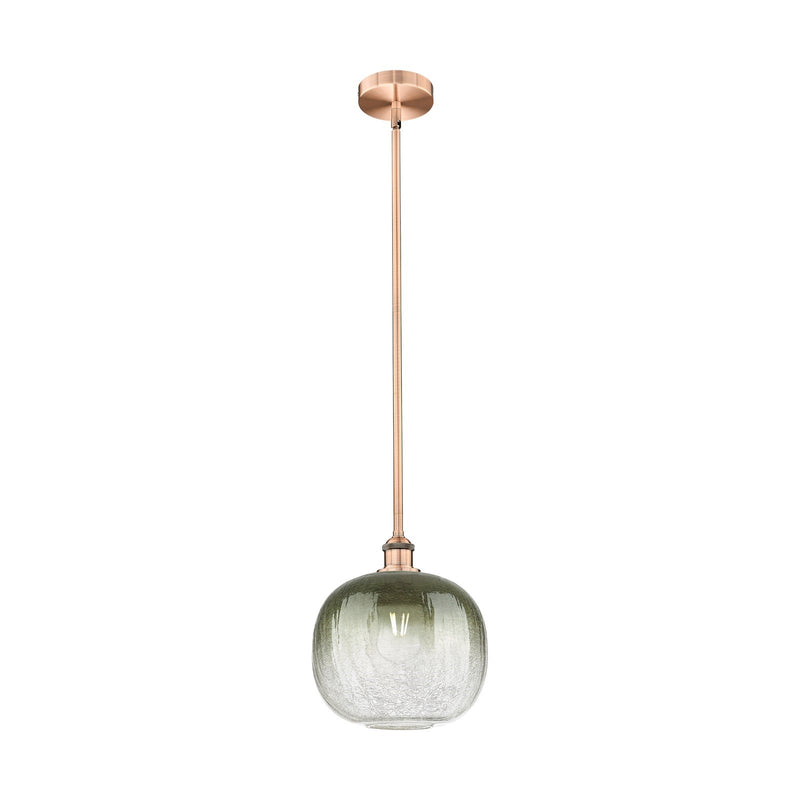 Innovations Brookhaven Sphere 11in 1-Light Mini Pendant | Industrial Antique Copper and Slate Glass | Kitchen Island & Dining | Model 616-1S-AC-G481-10SL