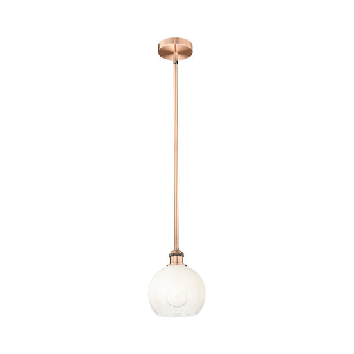 Innovations Brookhaven Globe 8in 1-Light Mini Pendant | Industrial Antique Copper Steel and Opal Glass | Kitchen Island | 7.88 | Model 616-1S-AC-G483-8OP