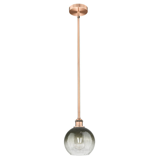 Innovations Brookhaven Globe 8in 1-Light Mini Pendant | Industrial Antique Copper Steel and Slate Glass | Kitchen Island | 7.88 | Model 616-1S-AC-G483-8SL